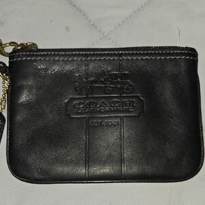 Coach Vintage Black Leather Wristlet EUC